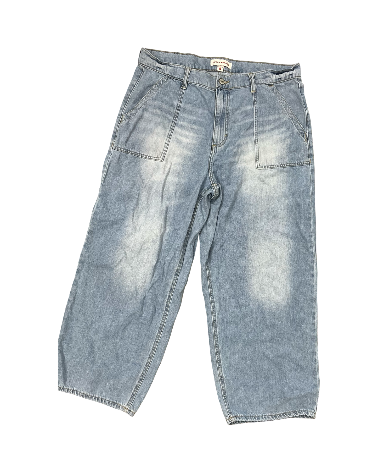 Jeans Cropped By Lucky Brand In Blue Denim, Size:14