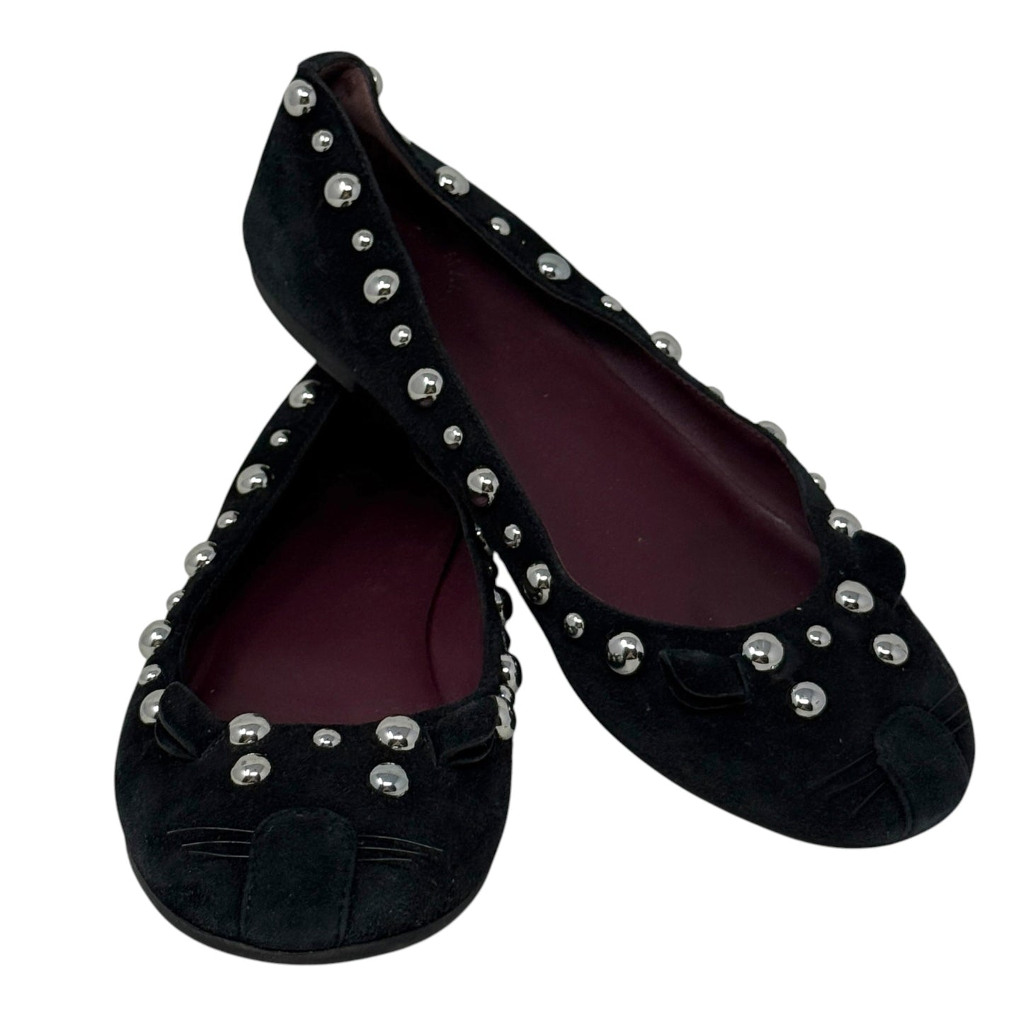 Studded Mouse Ballet Flats Luxury Designer By Marc Jacobs In Black, Size: 6 (36)