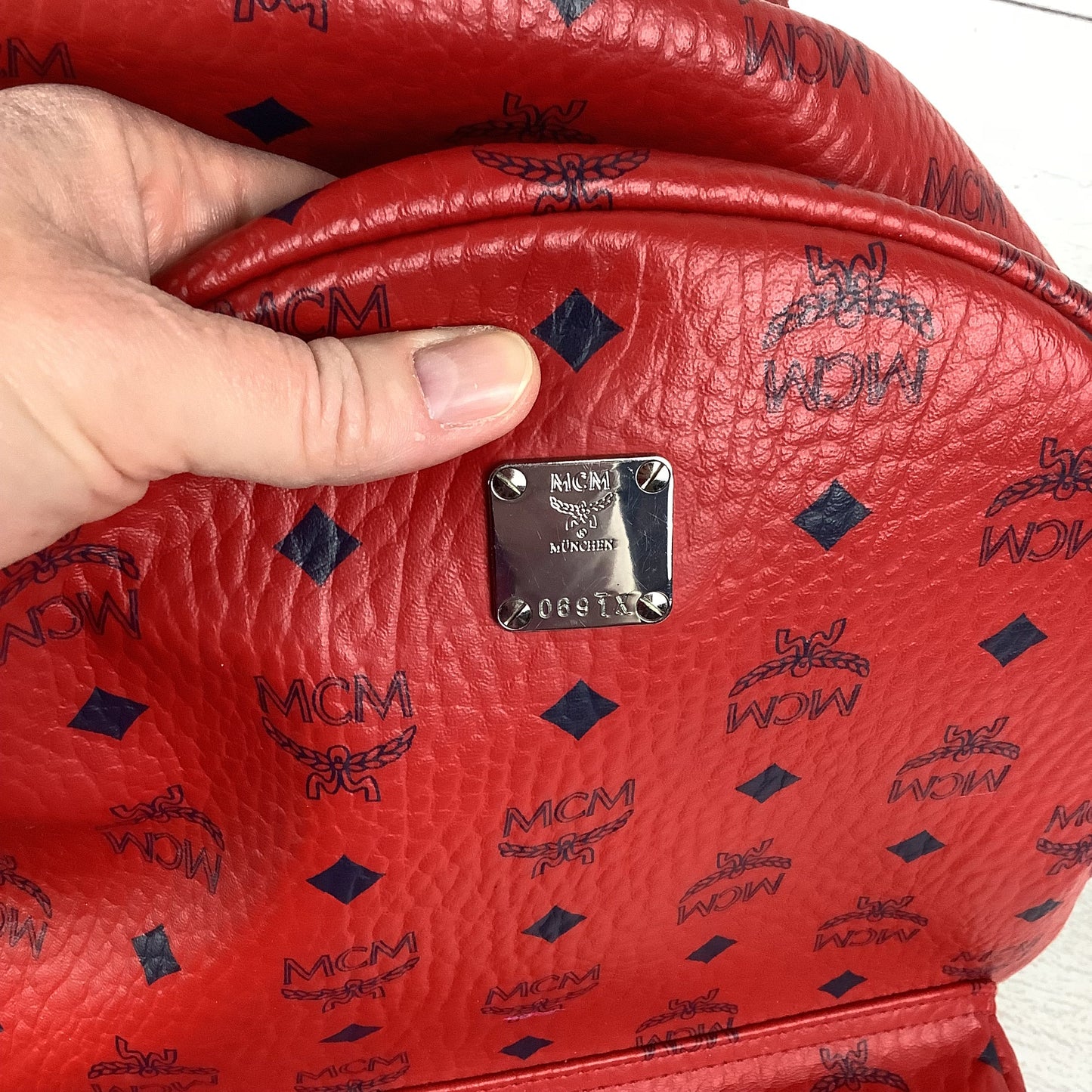 Backpack Luxury Designer By Mcm, Size: Large