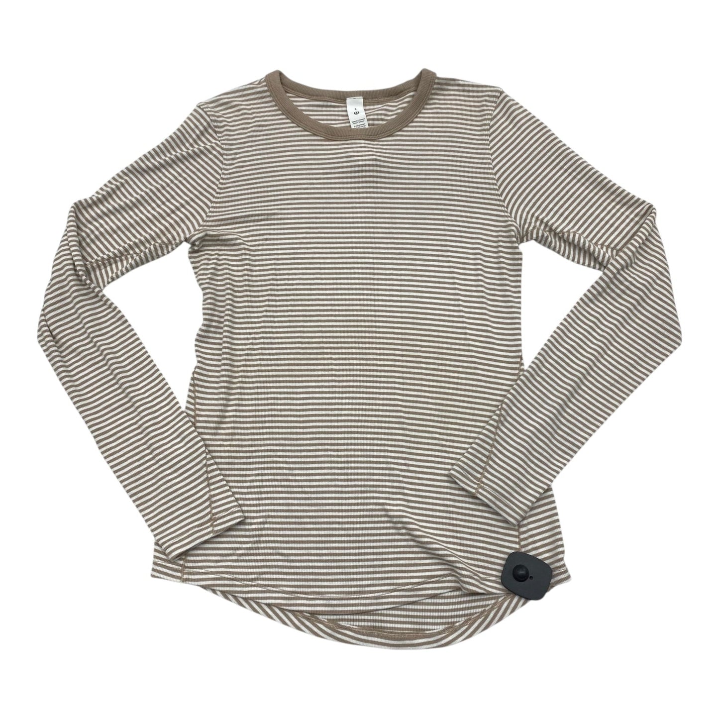 Athletic Top Ls Collar By Lululemon In Striped Pattern, Size:8