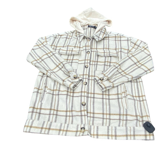 Jacket Shirt By Doe & Rae In Plaid Pattern, Size:L