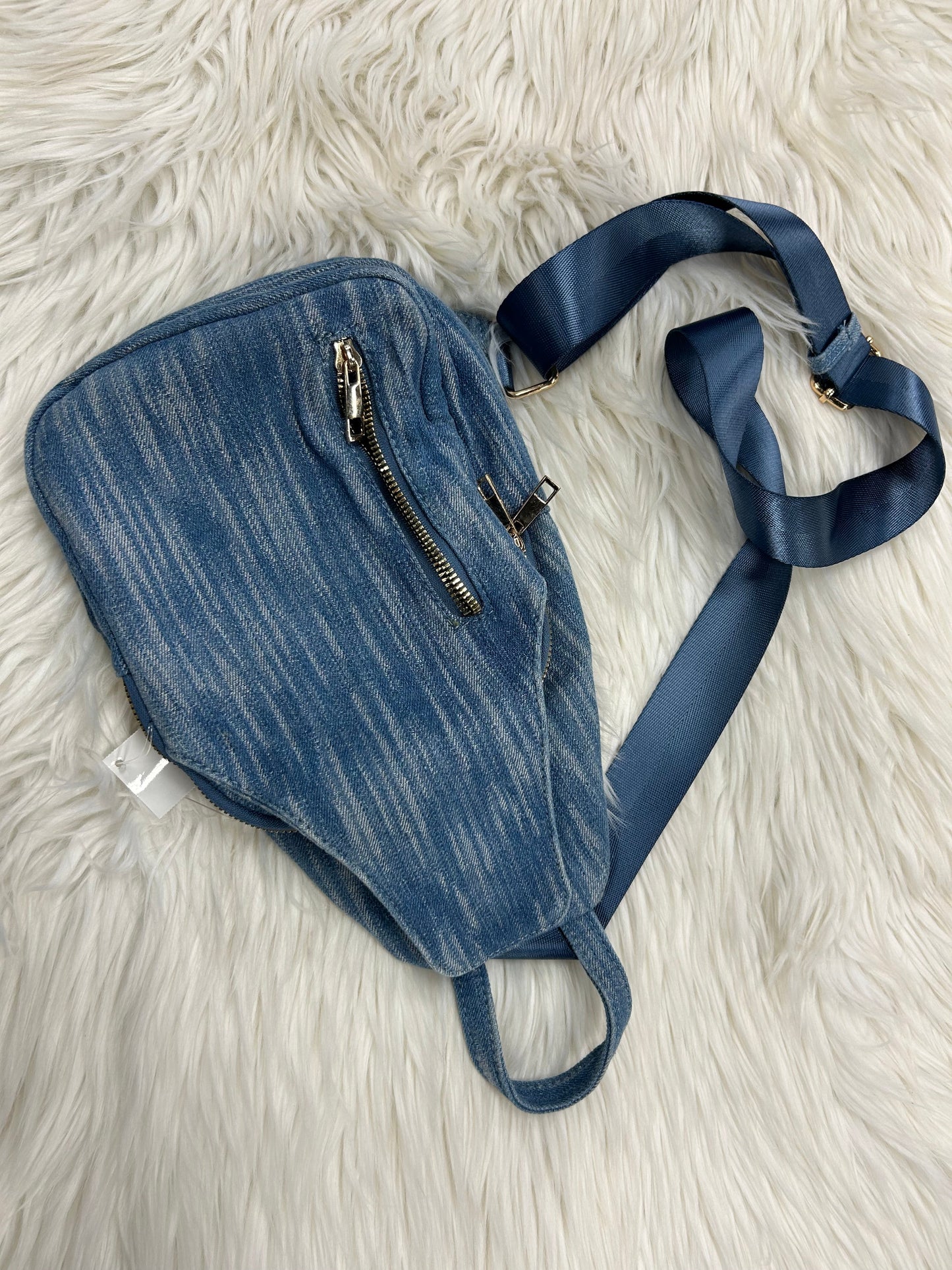Belt Bag By Clothes Mentor In Blue Denim, Size:Medium