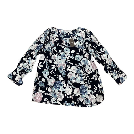 Blouse Ls By J. Jill In Blue & Pink, Size:M