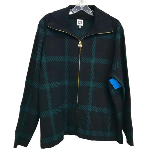 Sweater By Anne Klein In Black & Green, Size:Xl