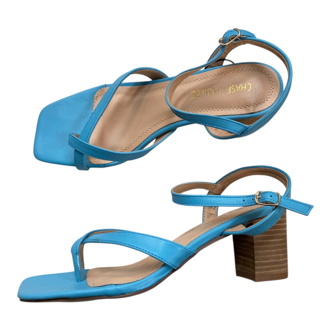 Sandals Heels Kitten By chase & Chloe  In Blue, Size:8