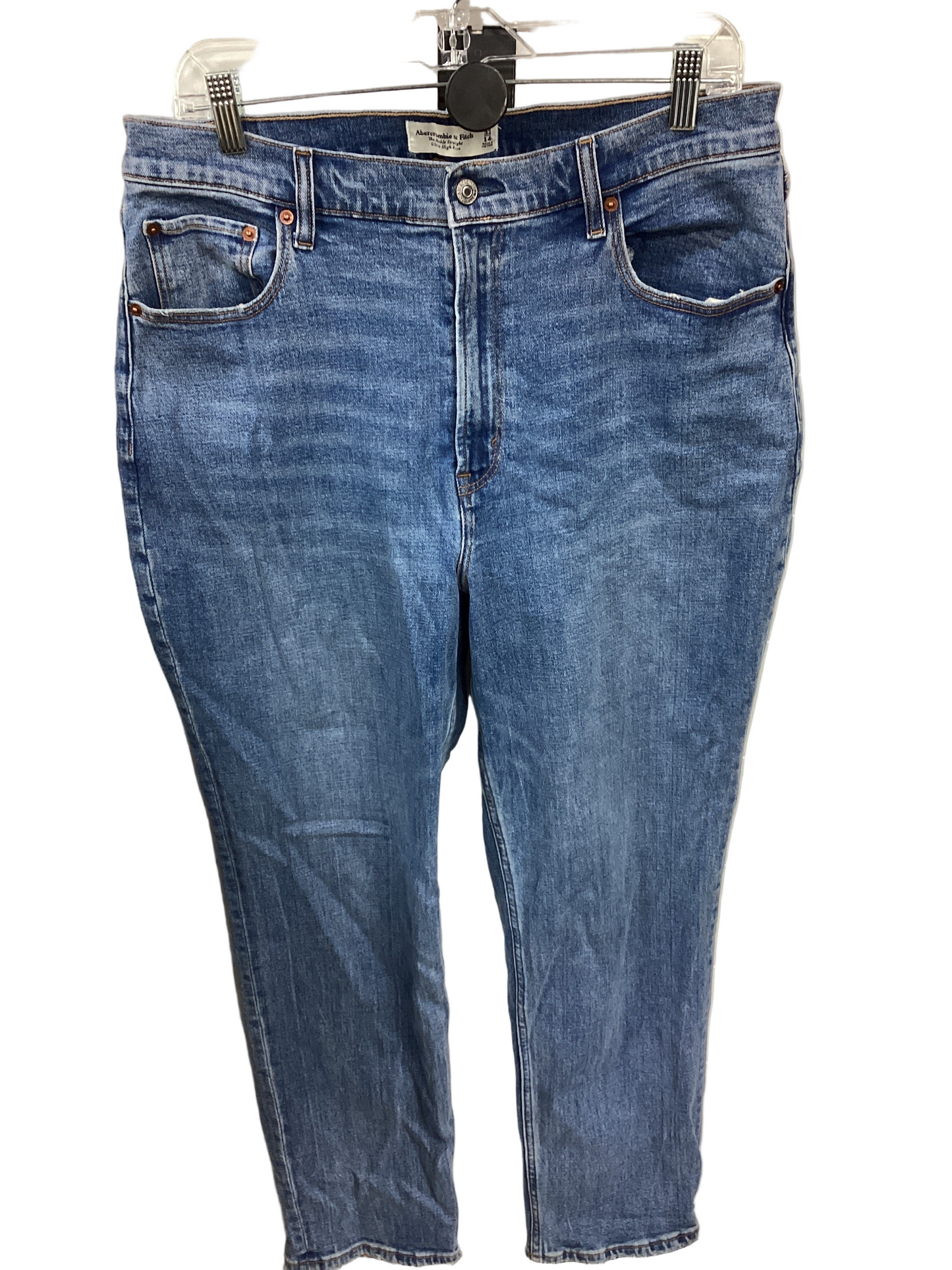 Jeans Straight By Abercrombie And Fitch In Blue Denim, Size:12L