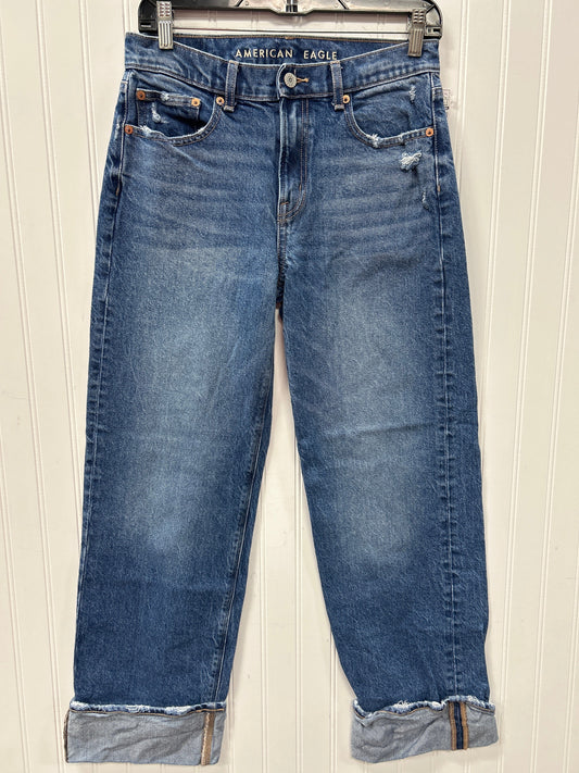 Jeans Straight By American Eagle In Blue Denim, Size:2