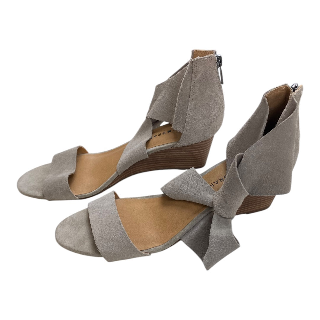 Sandals Heels Block By Lucky Brand In Grey, Size:8.5