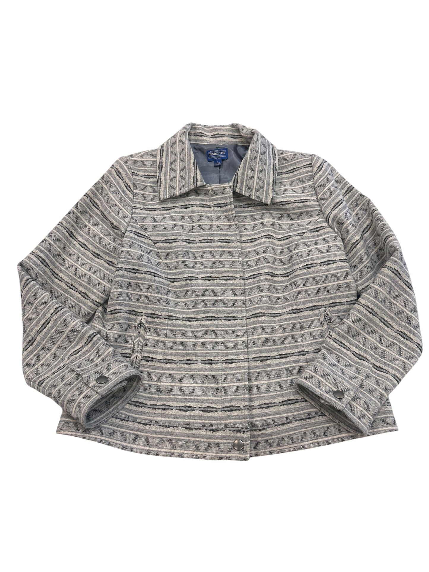 Blazer By Pendleton In Cream & Grey, Size:L