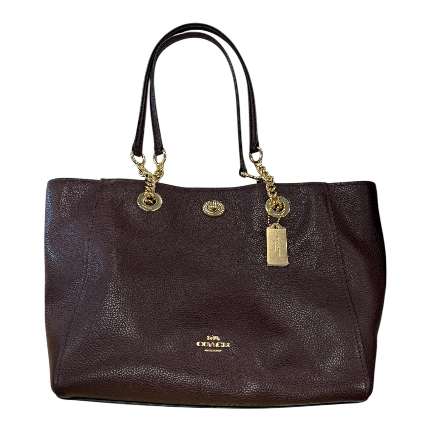 Handbag Designer By Coach In Maroon, Size:Medium