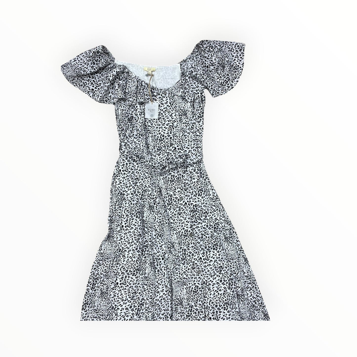 Dress Casual Midi By Kori America In Black & White, Size:L