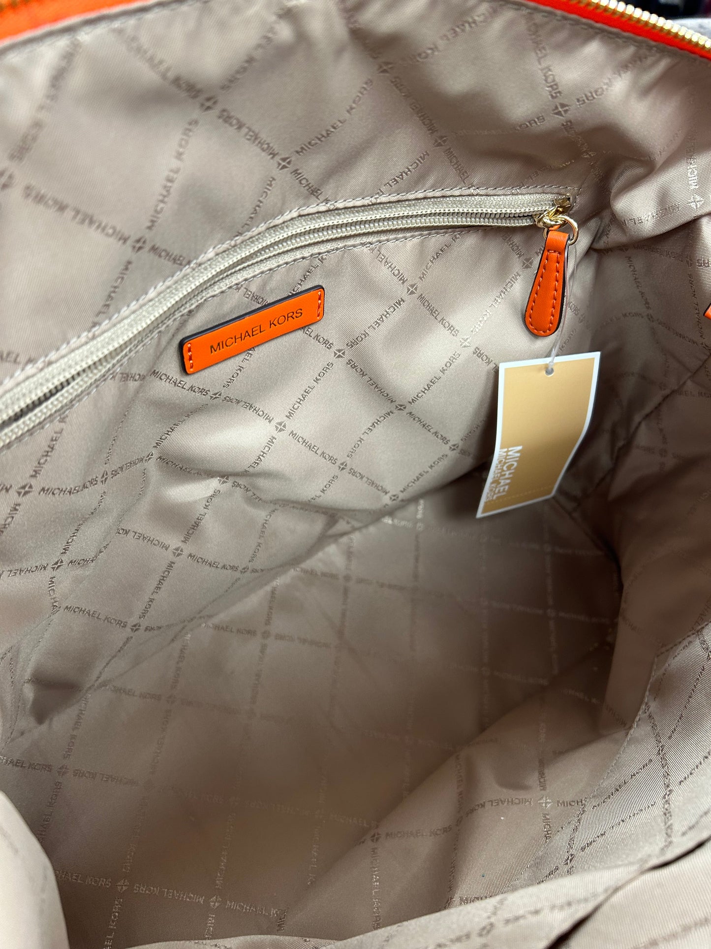 Handbag Designer By Michael Kors In Orange, Size:Large