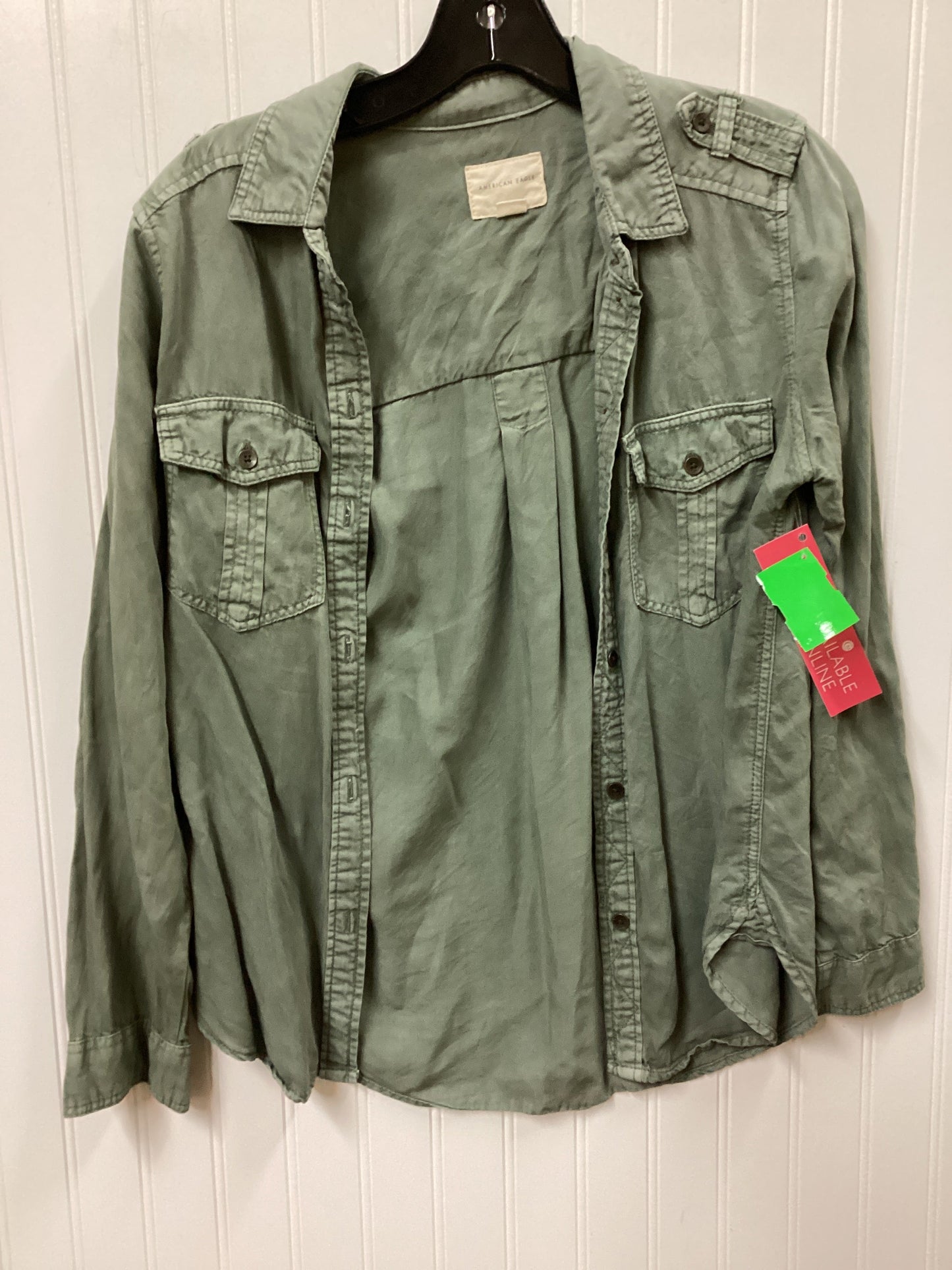 Blouse Ls By American Eagle In Green, Size:Xs