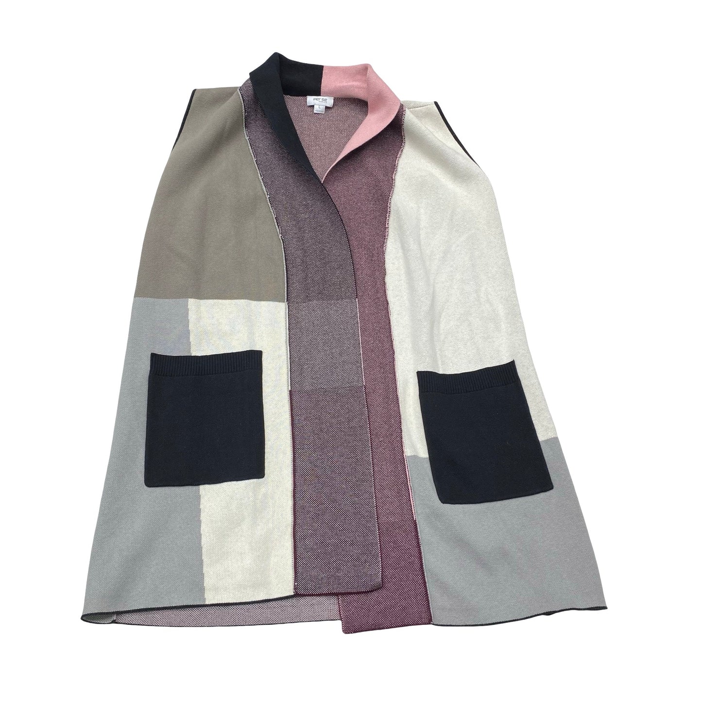 Sweater Cardigan By Per Se In Multi, Size:L