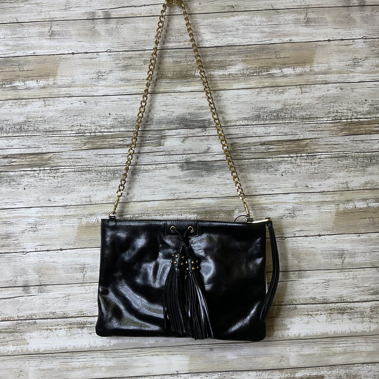 Crossbody By Badgley Mischka In Black & Gold, Size:Large