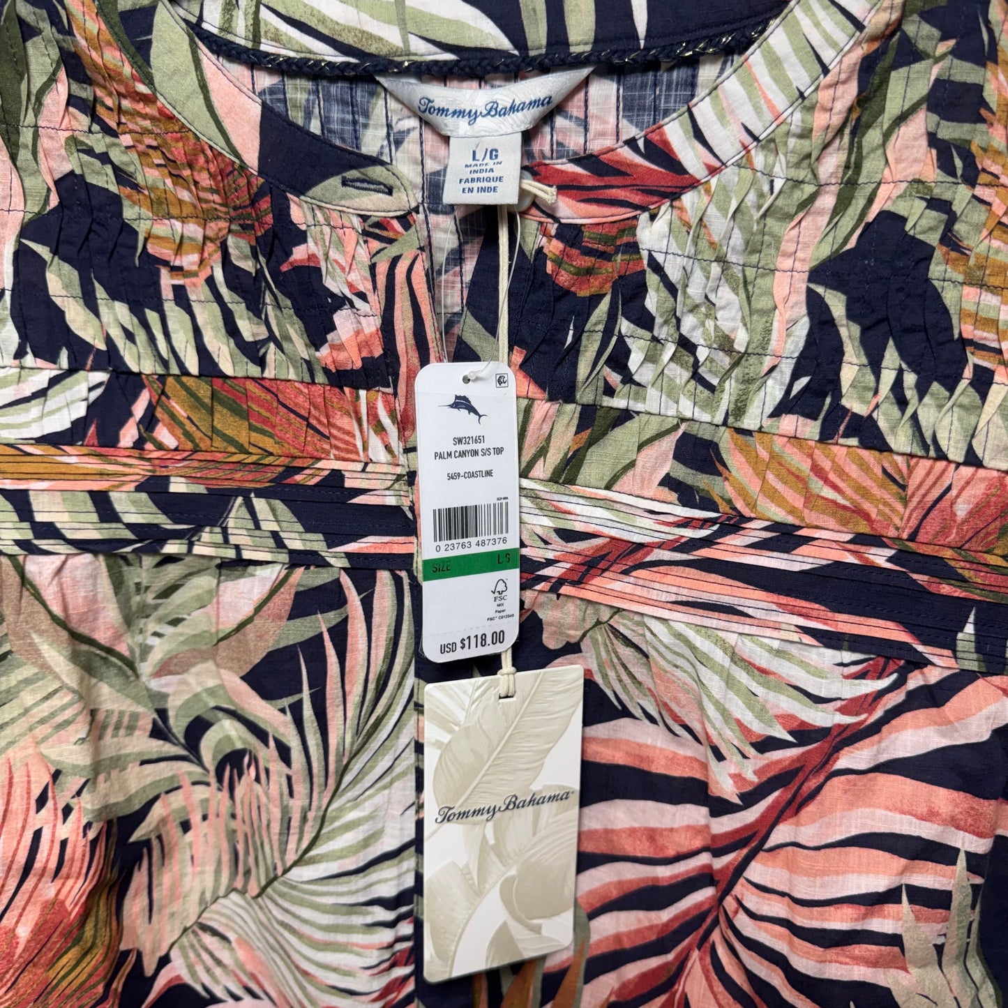 Palm Canyon Top Short Sleeve By Tommy Bahama In Coastline, Size: L