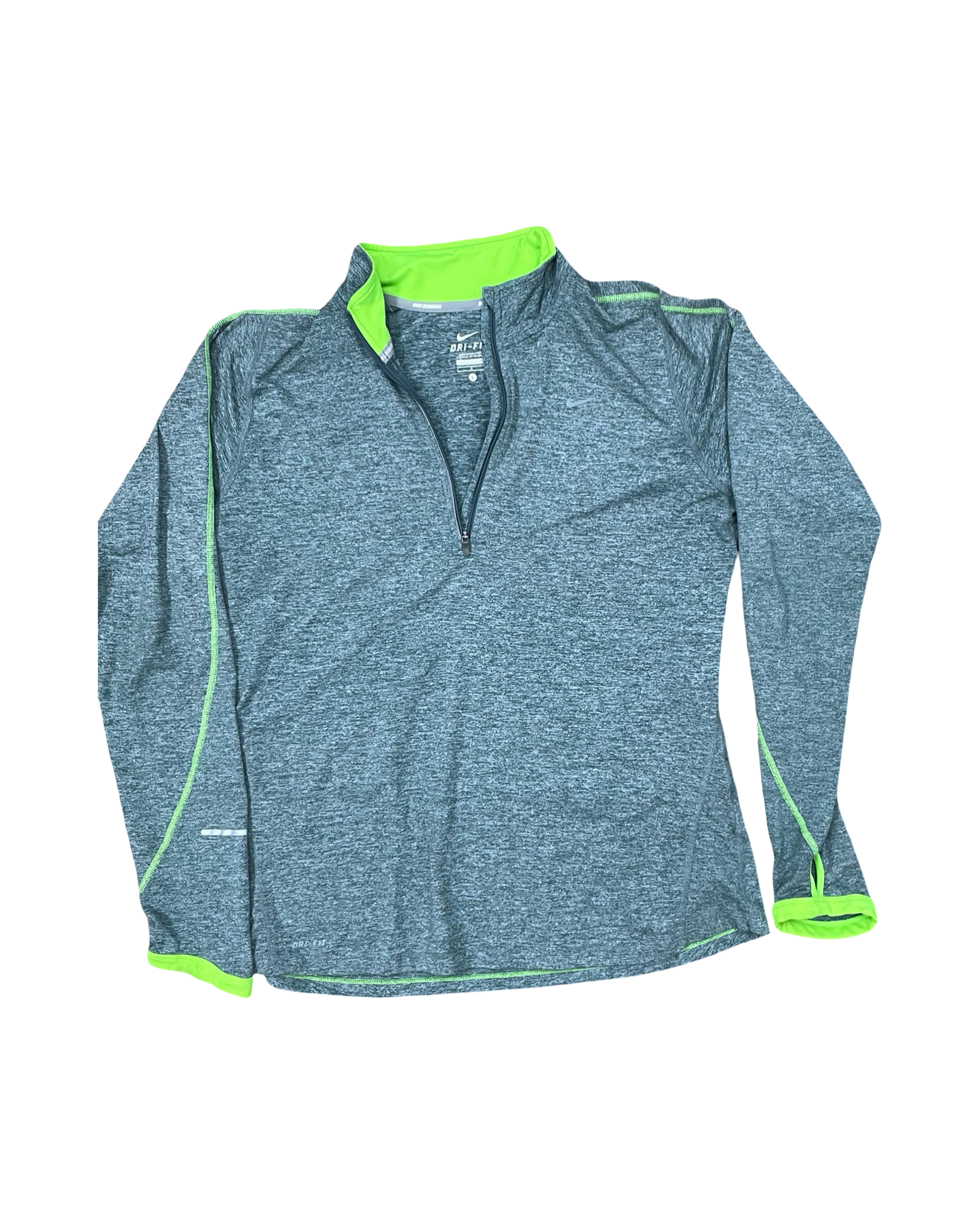 Athletic Top Ls Collar By Nike In Green, Size:L