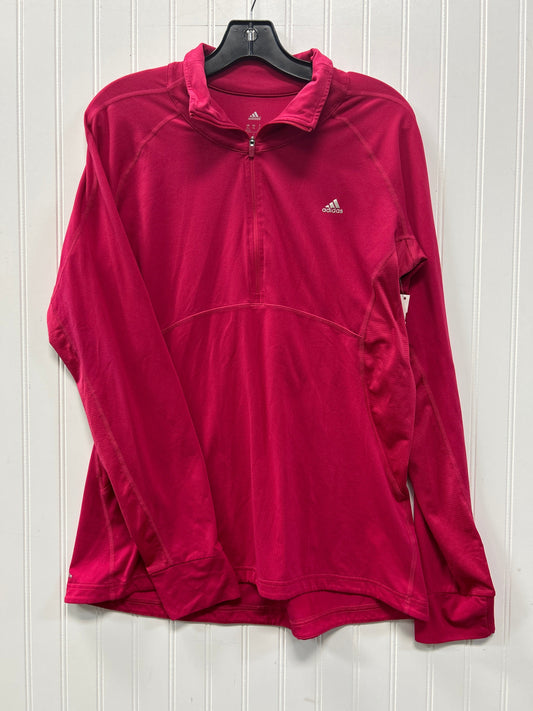 Athletic Top Ls Collar By Adidas In Pink, Size:Xl
