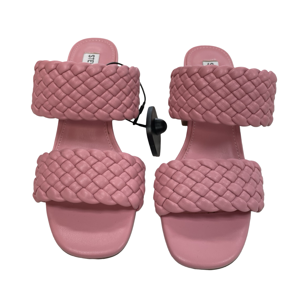 Sandals Heels Block By Steve Madden In Pink, Size:6
