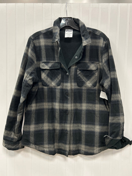 Jacket Fleece By Zyia In Black & Grey, Size:M