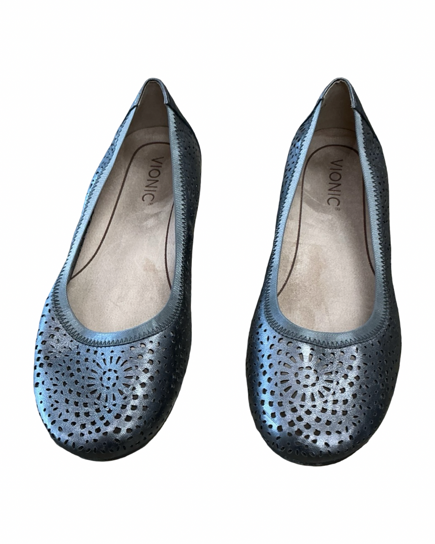 Shoes Flats By Vionic In Silver, Size:8.5