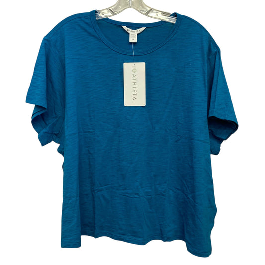 Athletic Top Ss By Athleta In Teal, Size:2X