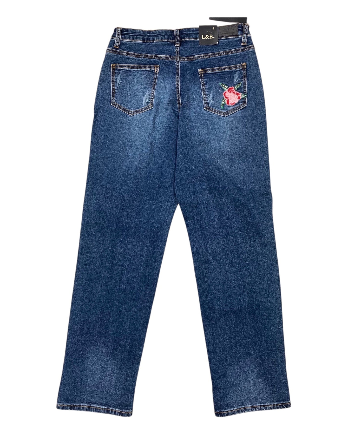 Jeans Straight By Lucky & Blessed In Blue Denim, Size:6