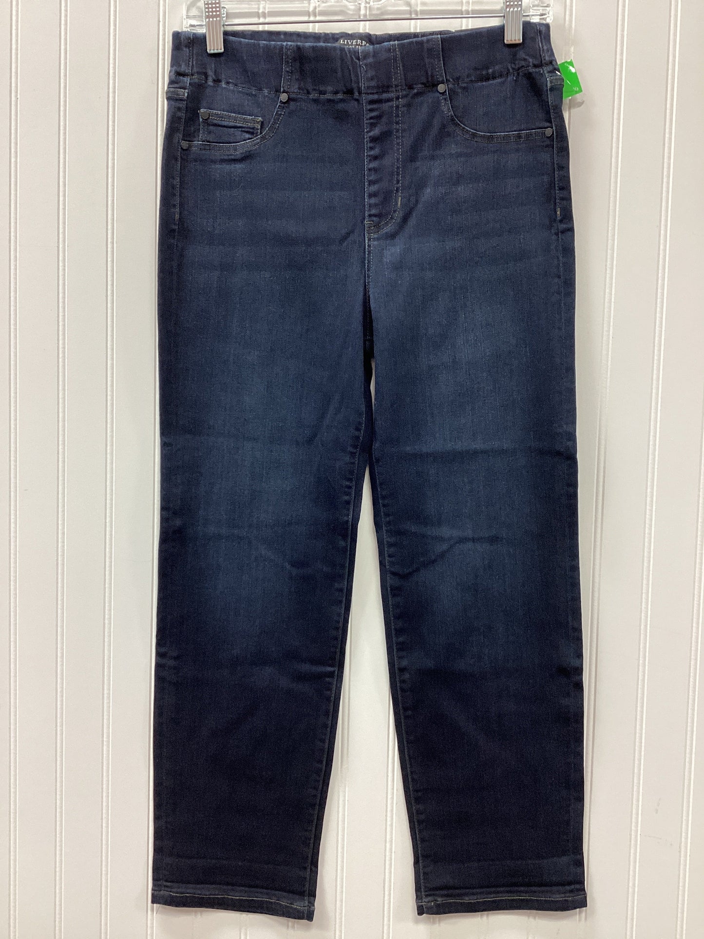 Jeans Cropped By Liverpool In Blue Denim, Size:10 NWT