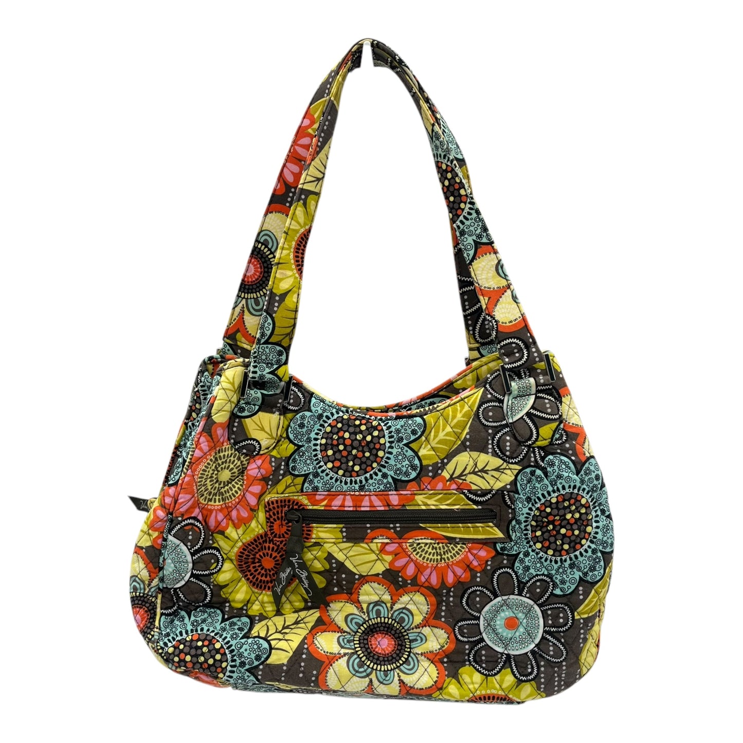 Handbag By Vera Bradley In Green & Orange, Size:Medium