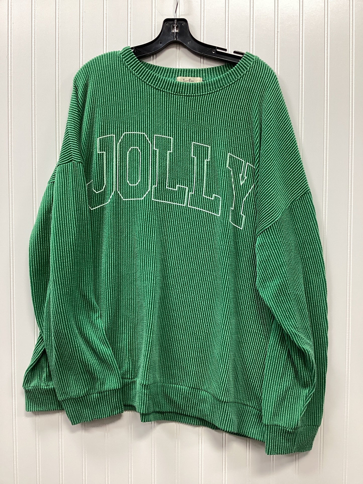 Top Ls By Tres Bien In Green, Size:2X