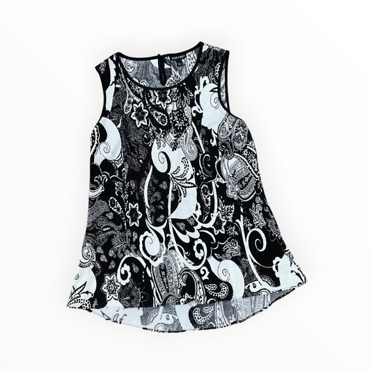 Top Sleeveless By Roz And Ali In Black & White, Size:L