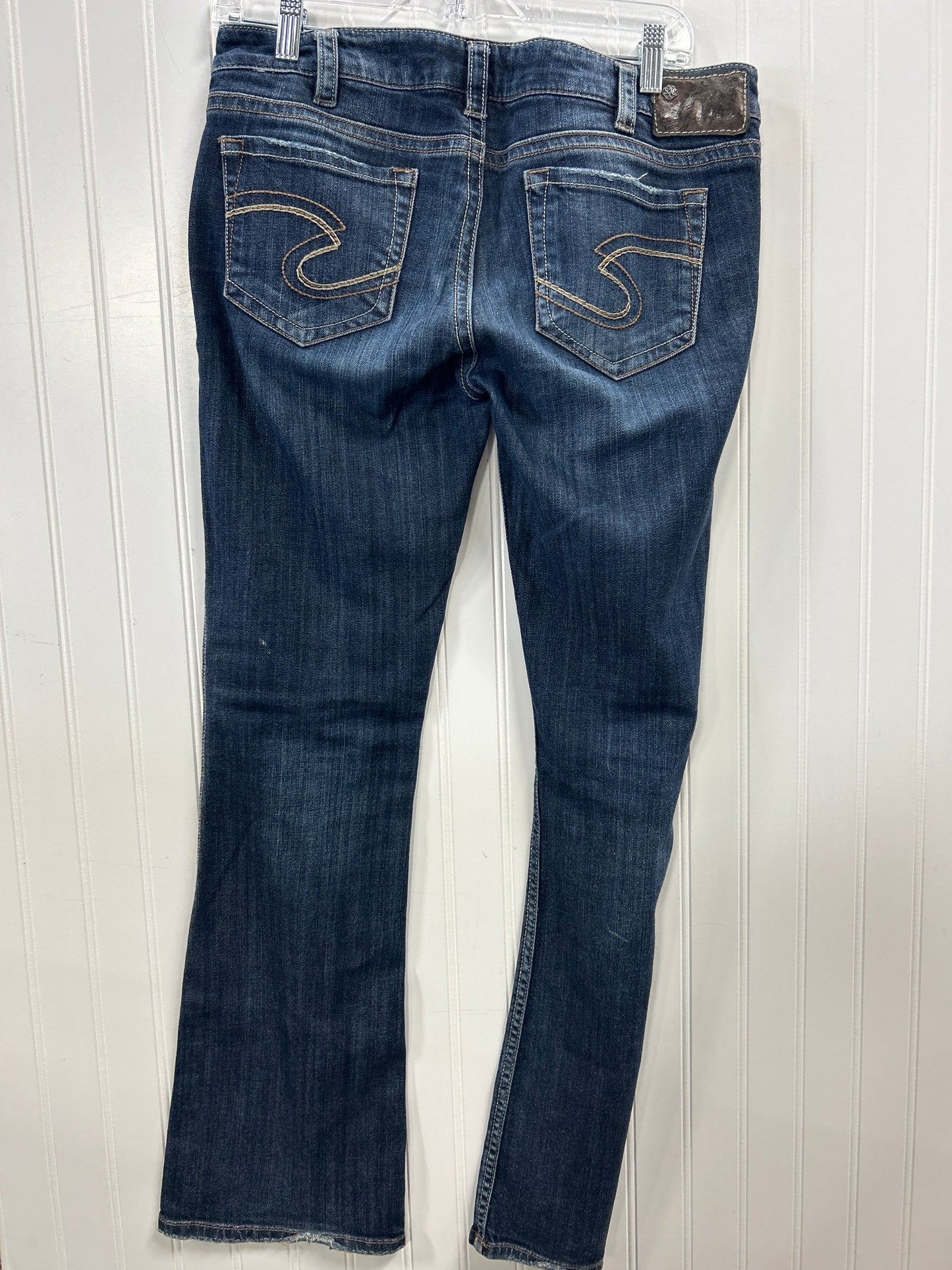 Jeans Boot Cut By Silver In Blue Denim, Size:8