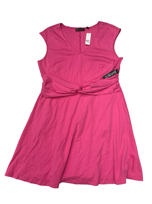 Dress Casual Midi By New York And Co In Pink, Size:Xxl