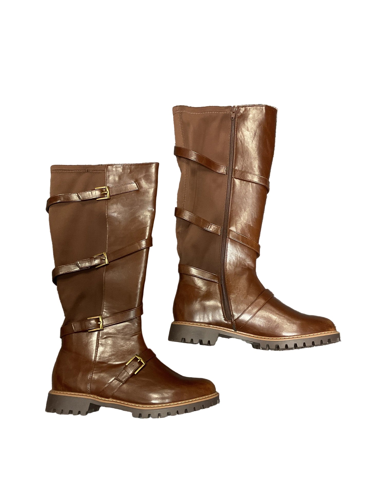 Boots Knee Flats By Cato In Brown, Size:9