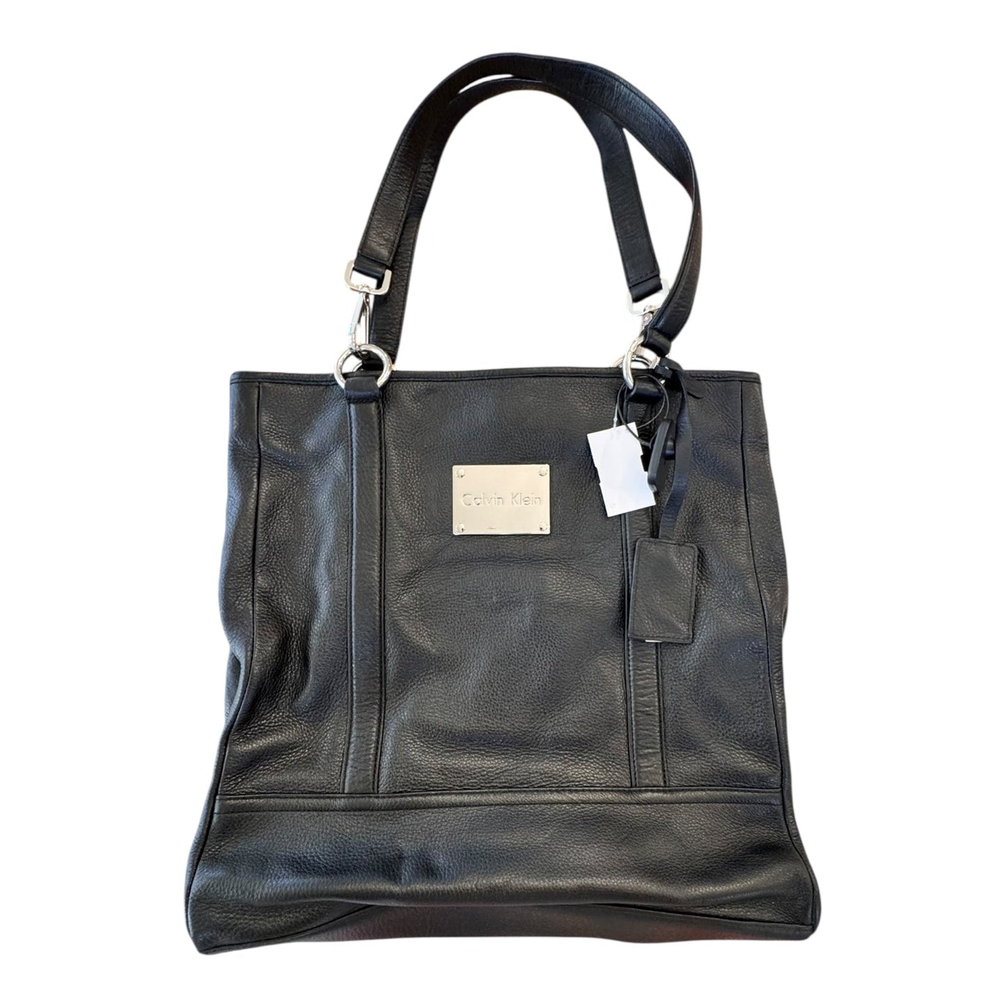 Handbag Leather By Calvin Klein In Black, Size:Large