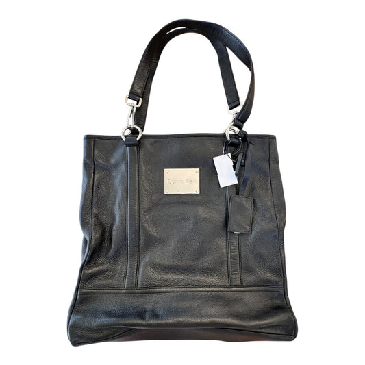 Handbag Leather By Calvin Klein In Black, Size:Large