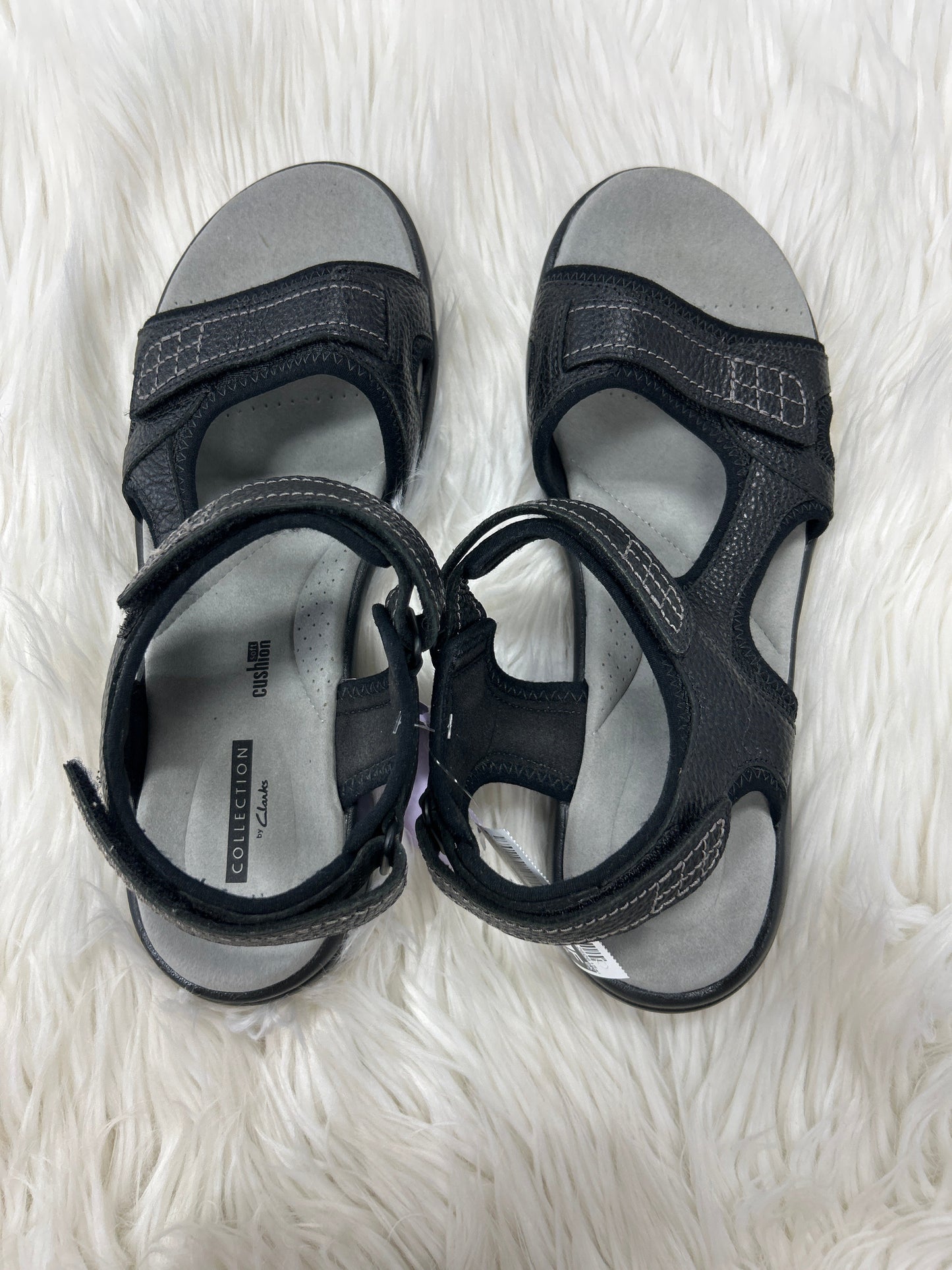 Sandals Flats By Clarks In Black, Size:9