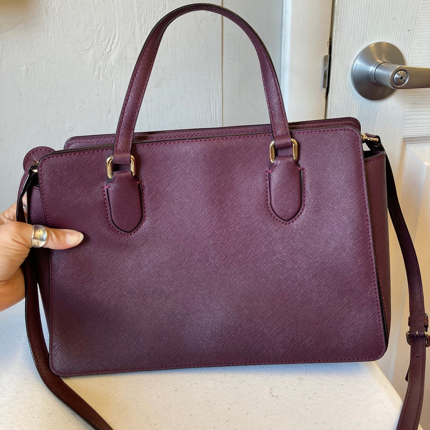 Crossbody Designer By Kate Spade In Maroon, Size:Medium