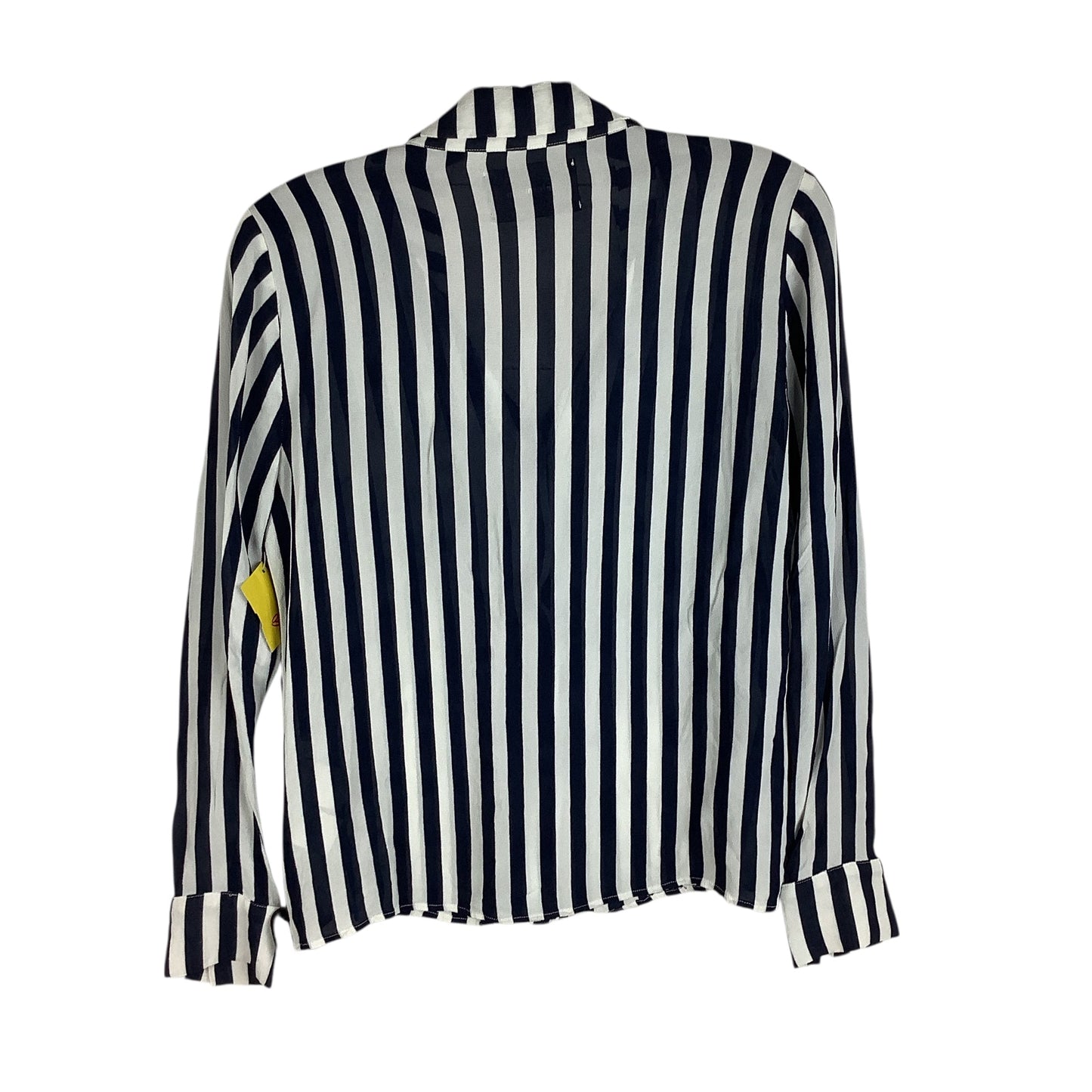 Top Long Sleeve By Reformation In Blue & White, Size: L