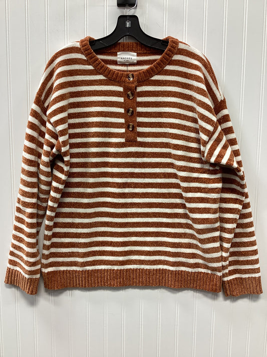 Sweater By Andree By Unit In Cream & Orange, Size:S