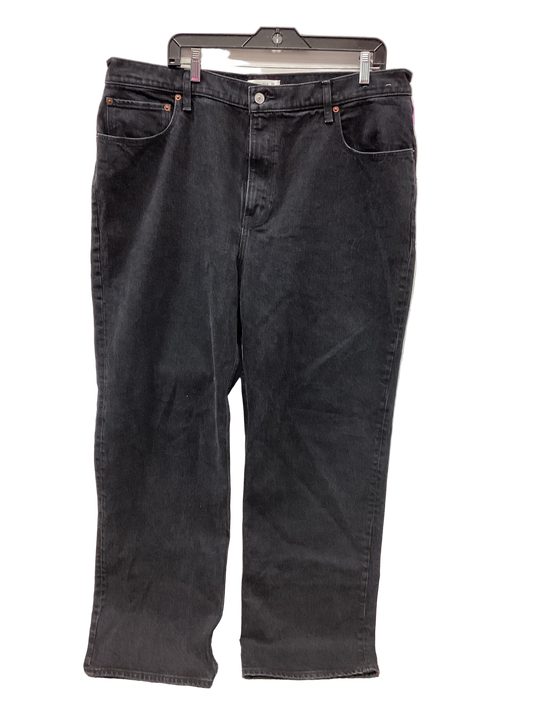 Jeans Wide Leg By Abercrombie And Fitch In Black Denim, Size:18