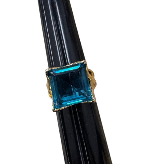 Ring Statement By Cmc In Blue & Gold, Size:8