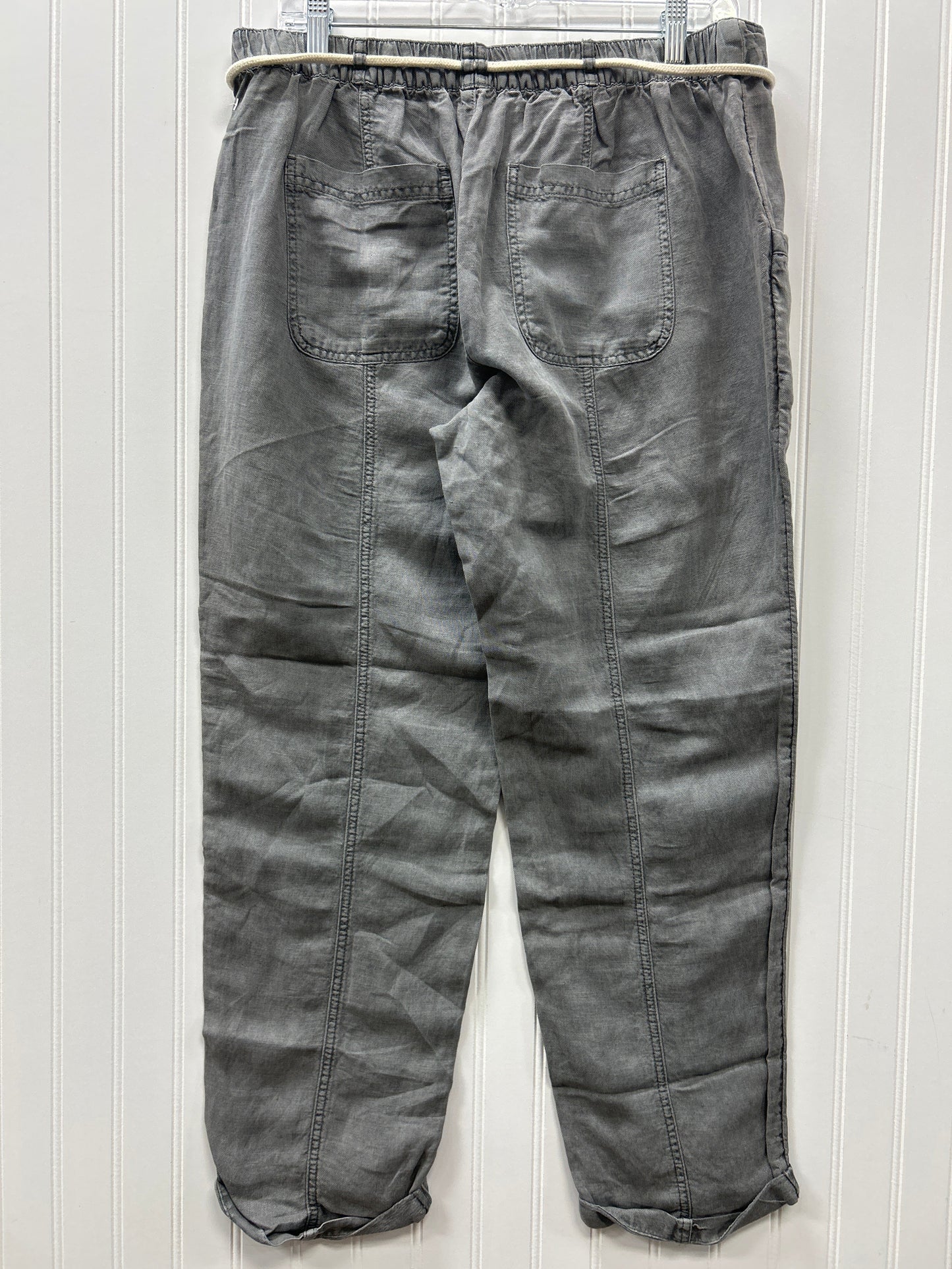 Pants Linen By C And C In Grey, Size:L NWT