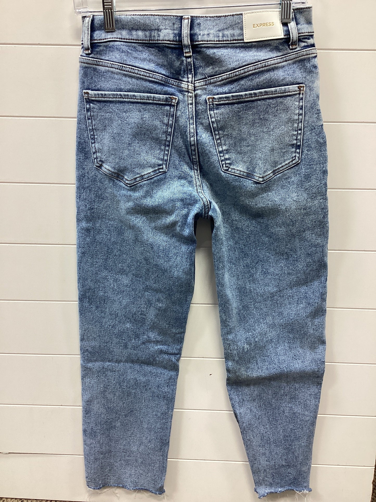 Jeans Skinny By Express In Blue Denim, Size:6