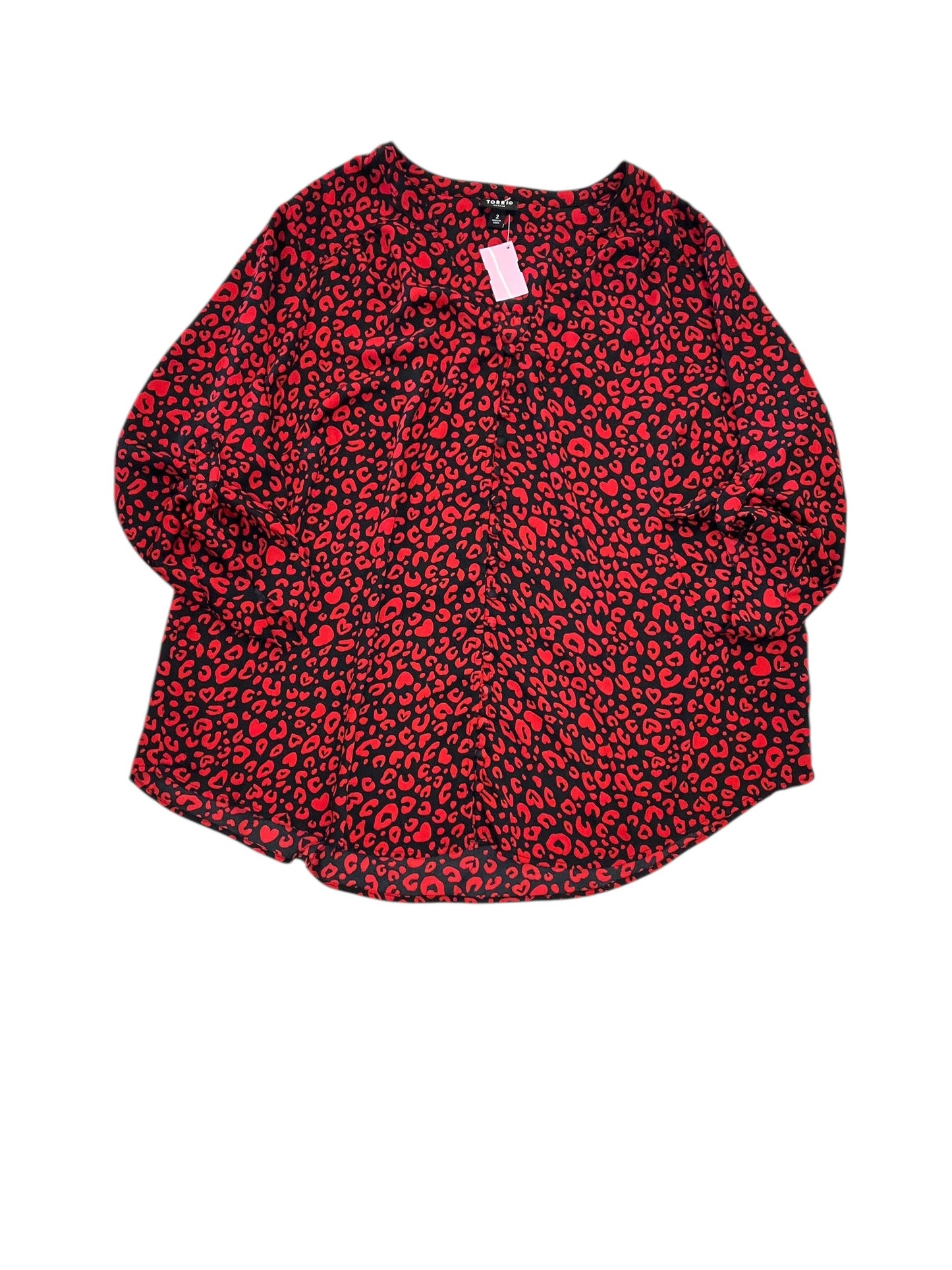 Blouse Ss By Torrid In Animal Print, Size:2X