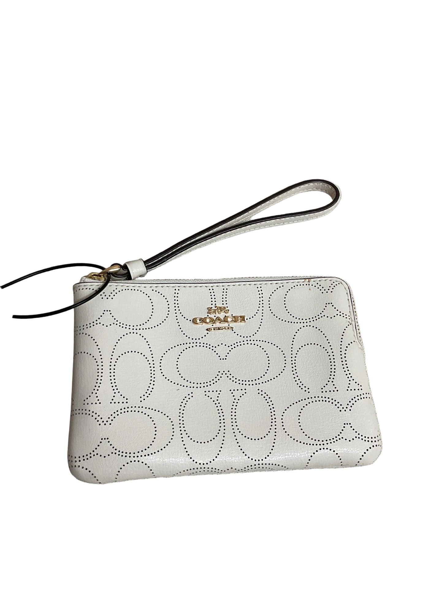 Wristlet Designer By Coach In White, Size:Small