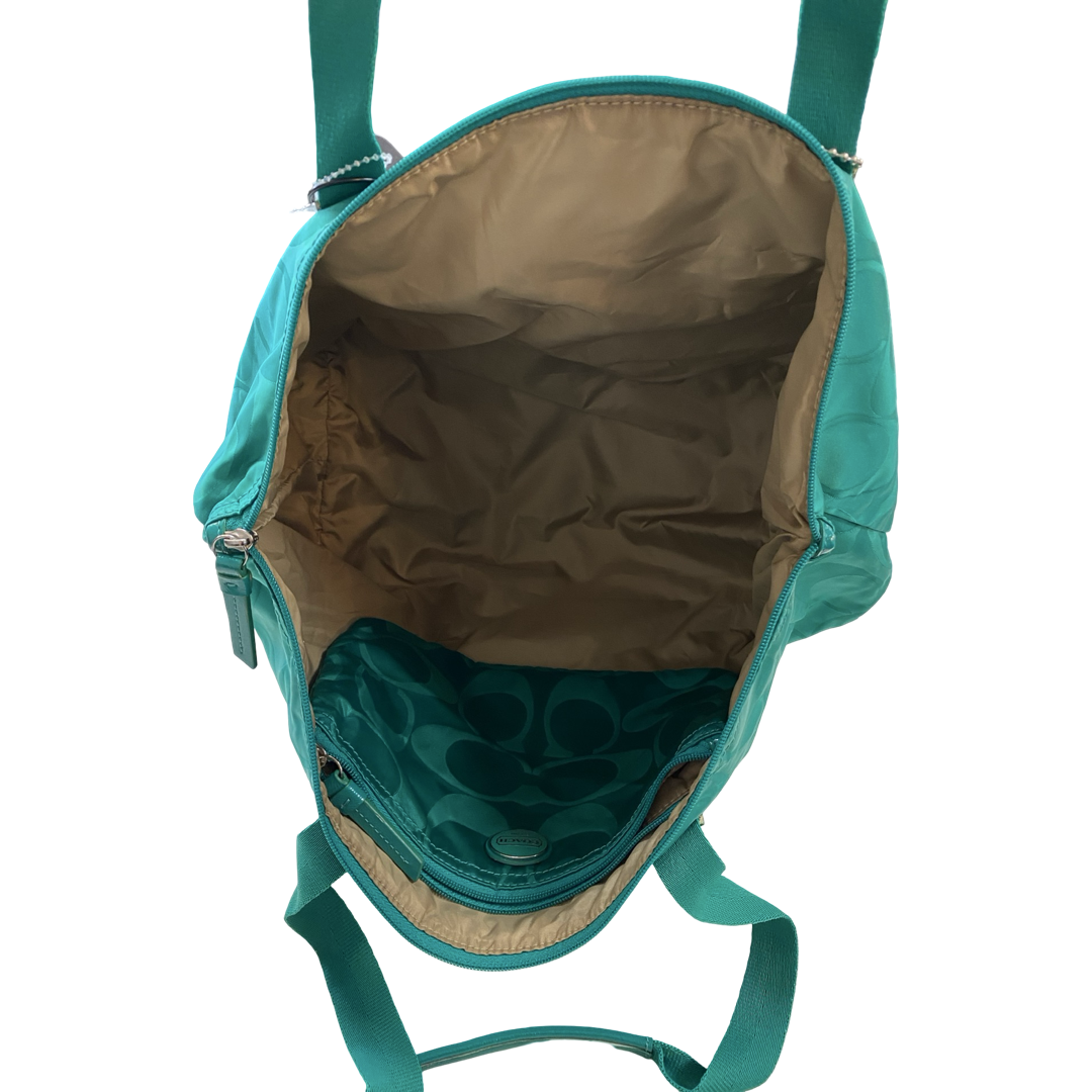 Handbag Designer By Coach In Green, Size:Large