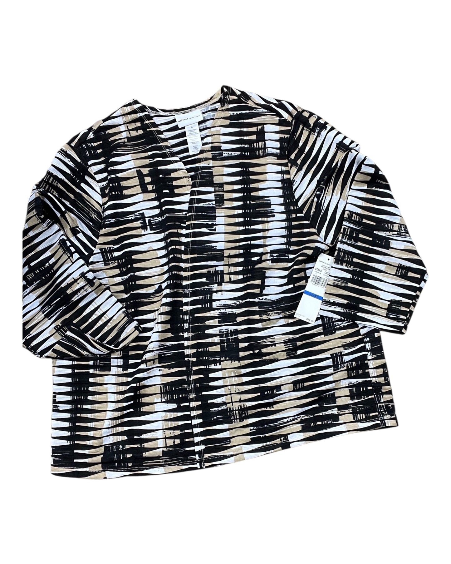 Cardigan By Alfred Dunner In Black & Gold, Size:Xl