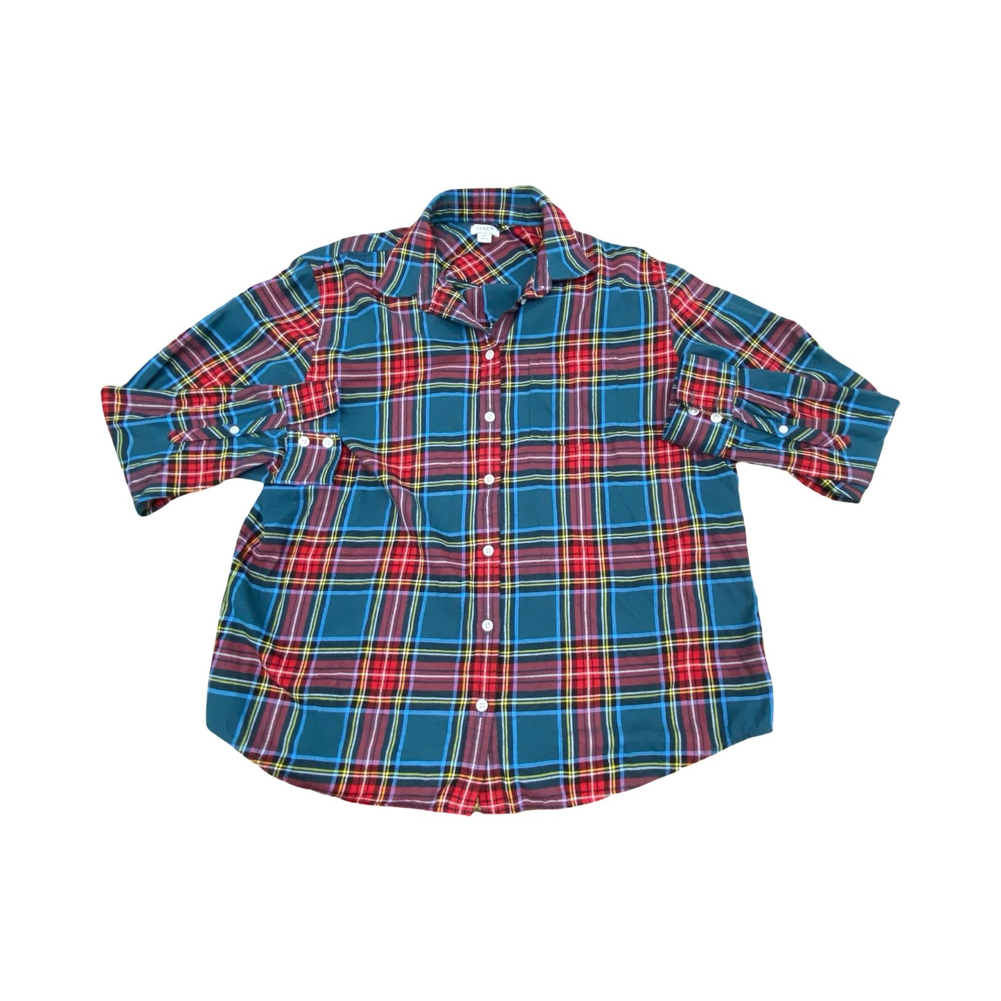 Top Ls By J. Crew In Plaid Pattern, Size:M
