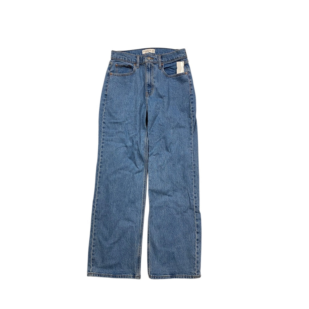 Jeans Straight By Abercrombie And Fitch In Blue Denim, Size:6